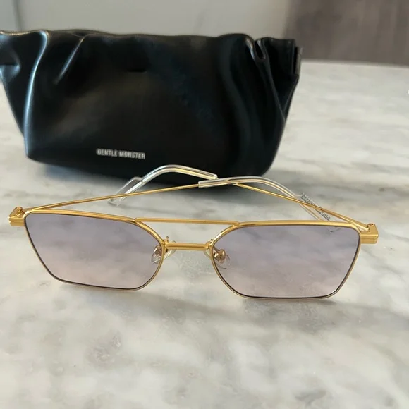 Gentle Monster Clear Gold Frame Glasses Unisex - Picture 4 of 10